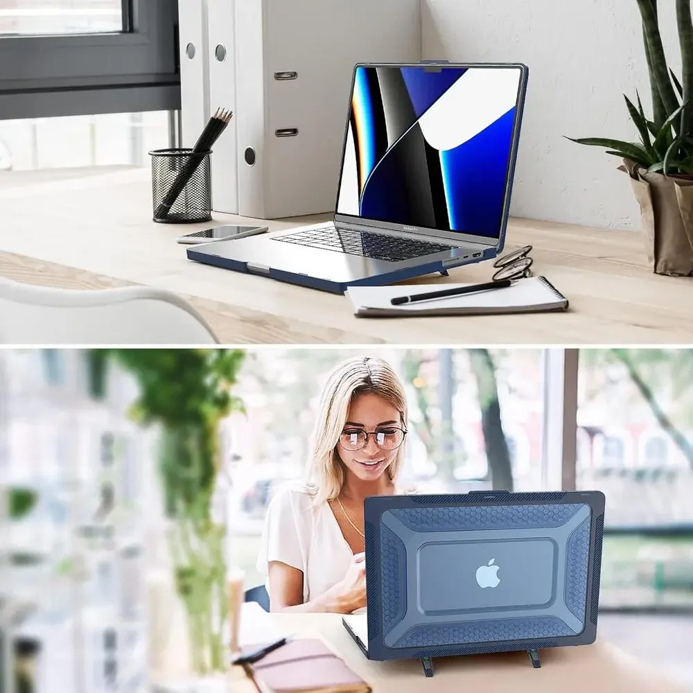 SEYMAC Stock Case For MacBook Pro 16 Inch, Shock-Absorbing Protection With-Blue